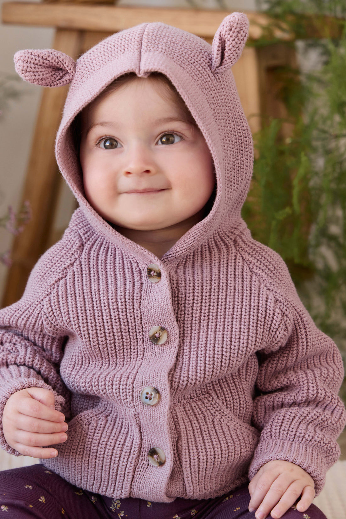 Bear Cardigan - Dreamy Pink Childrens Cardigan from Jamie Kay NZ