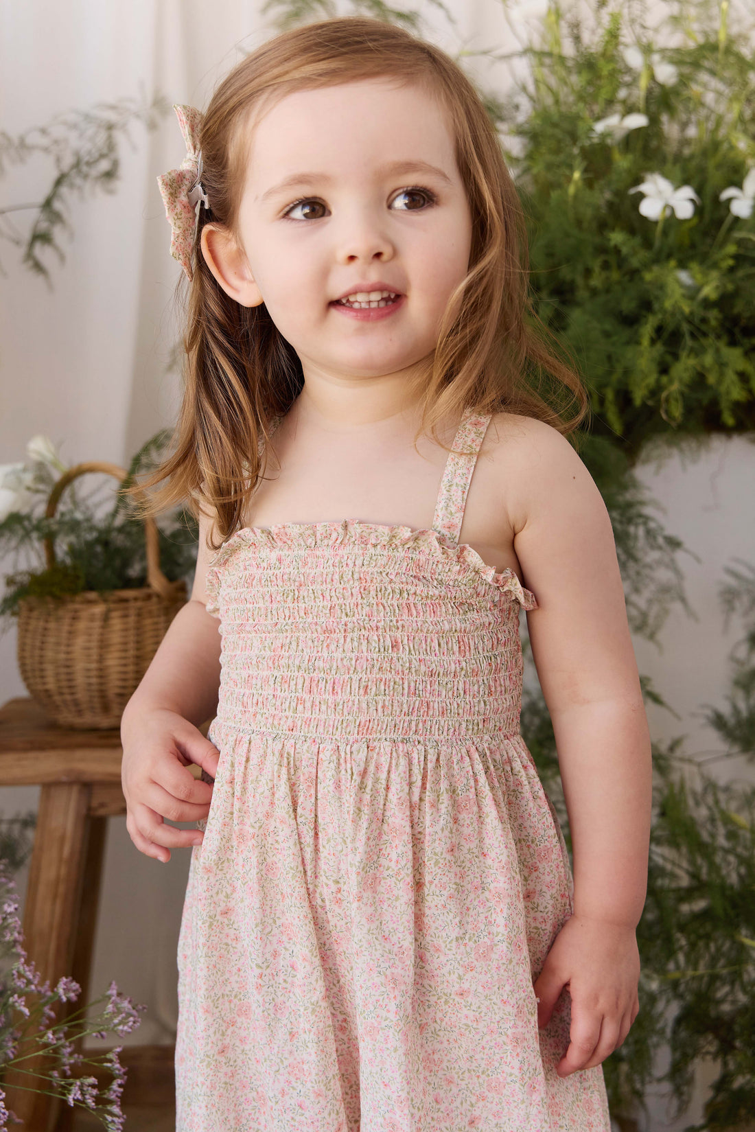 Organic Cotton Arabella Jumpsuit - Flora Pink Childrens Onepiece from Jamie Kay NZ