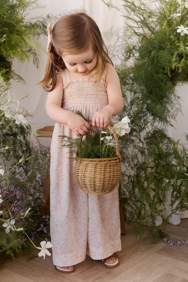 Organic Cotton Arabella Jumpsuit - Flora Pink Childrens Onepiece from Jamie Kay NZ