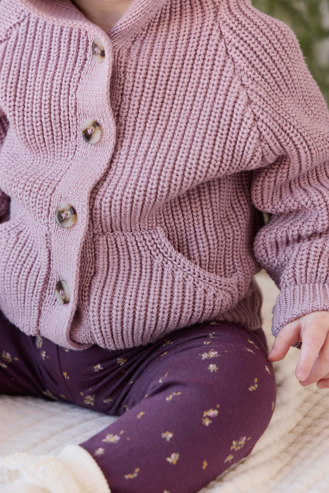 Bear Cardigan - Dreamy Pink Childrens Cardigan from Jamie Kay NZ