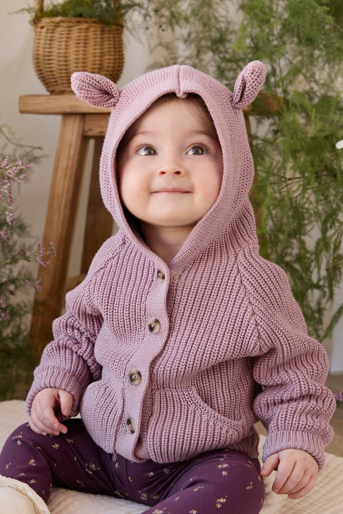 Bear Cardigan - Dreamy Pink Childrens Cardigan from Jamie Kay NZ