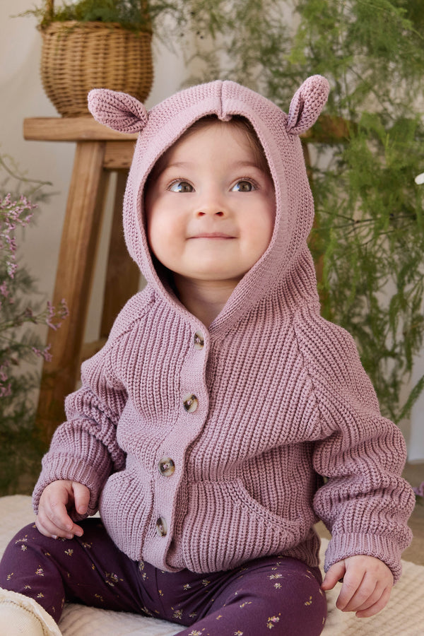 Bear Cardigan - Dreamy Pink Childrens Cardigan from Jamie Kay NZ