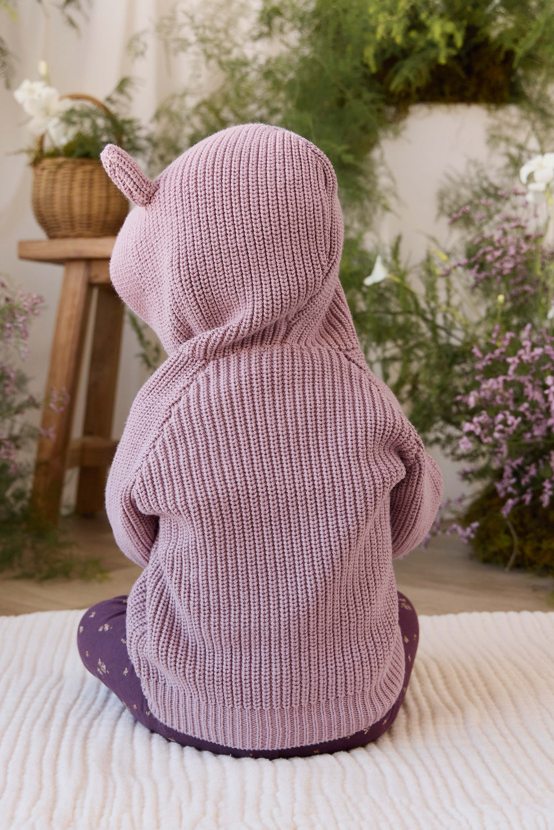 Bear Cardigan - Dreamy Pink Childrens Cardigan from Jamie Kay NZ
