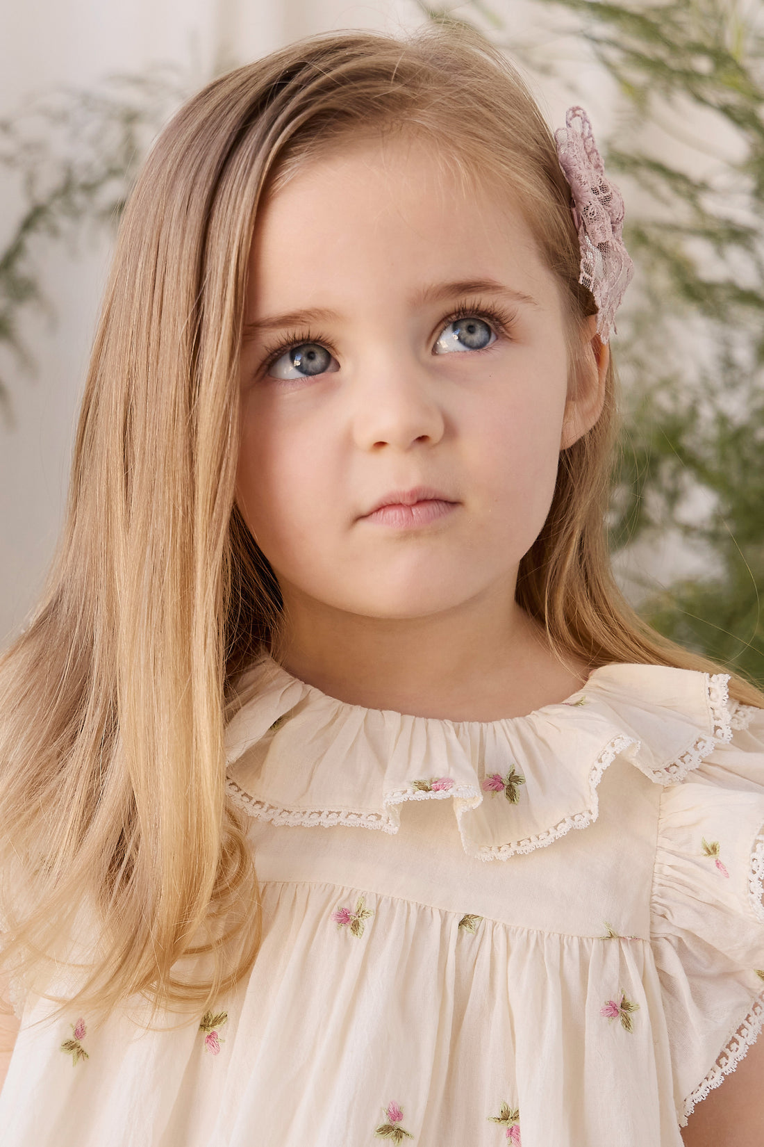 Organic Cotton Banks Blouse - Rosebud Egret Childrens Top from Jamie Kay NZ