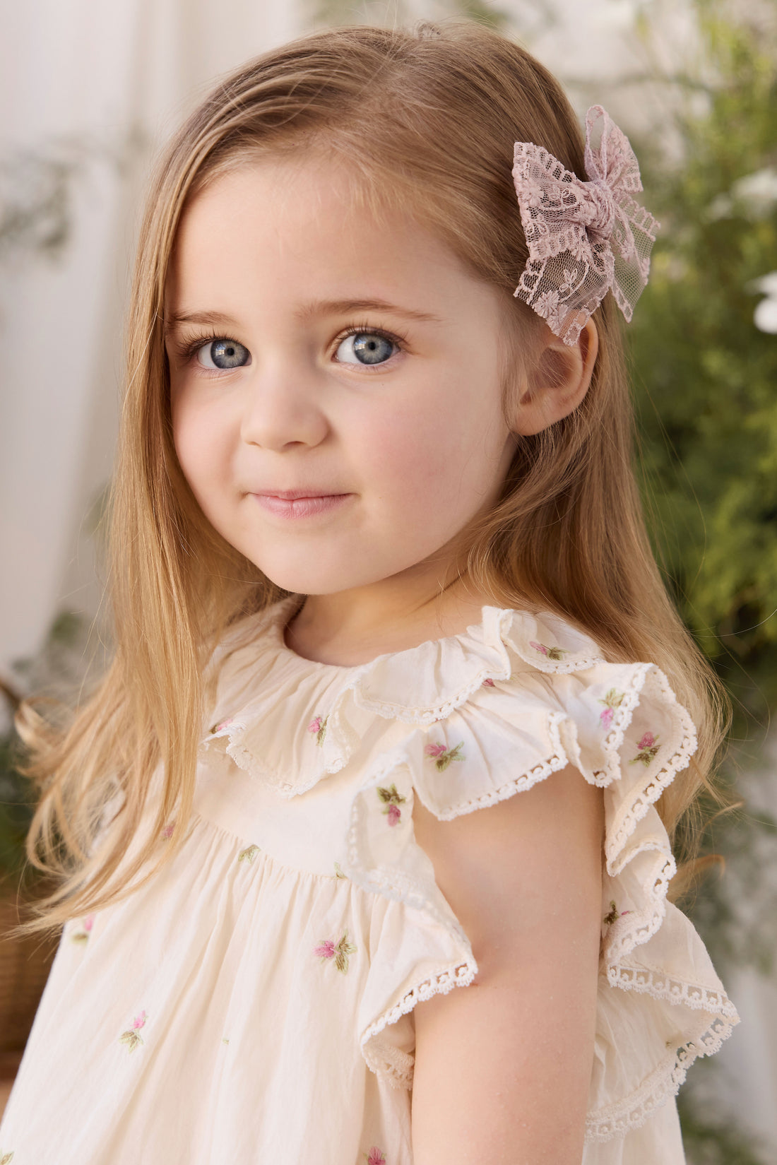 Organic Cotton Banks Blouse - Rosebud Egret Childrens Top from Jamie Kay NZ