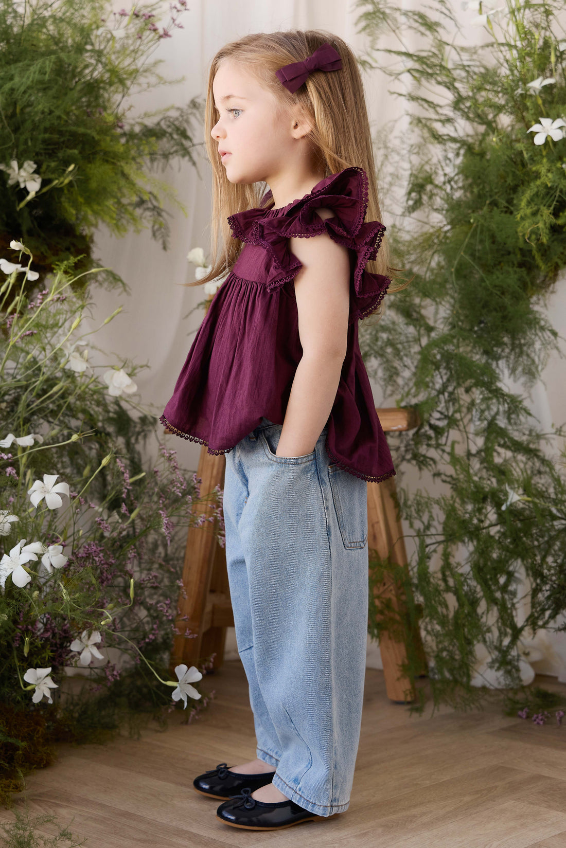 Organic Cotton Banks Blouse - Fig Childrens Top from Jamie Kay NZ