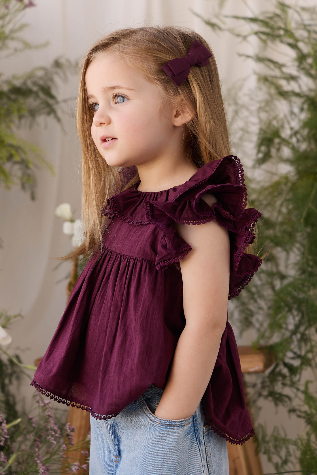 Organic Cotton Banks Blouse - Fig Childrens Top from Jamie Kay NZ