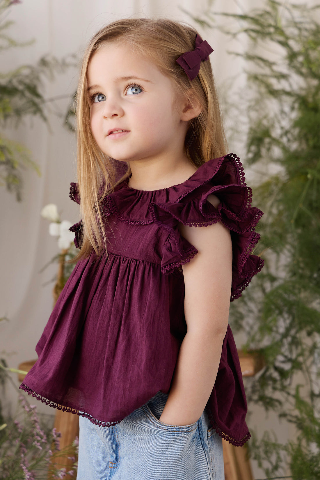 Organic Cotton Banks Blouse - Fig Childrens Top from Jamie Kay NZ