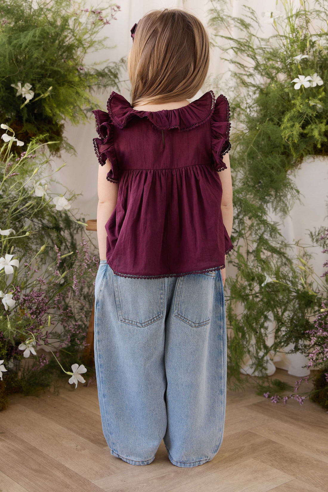 Organic Cotton Banks Blouse - Fig Childrens Top from Jamie Kay NZ