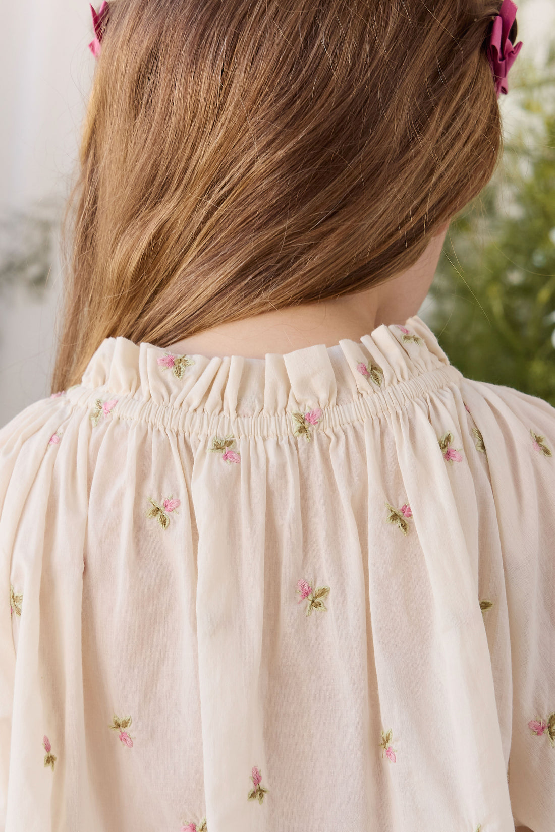 Organic Cotton Acacia Blouse - Rosebud Egret Childrens Top from Jamie Kay NZ