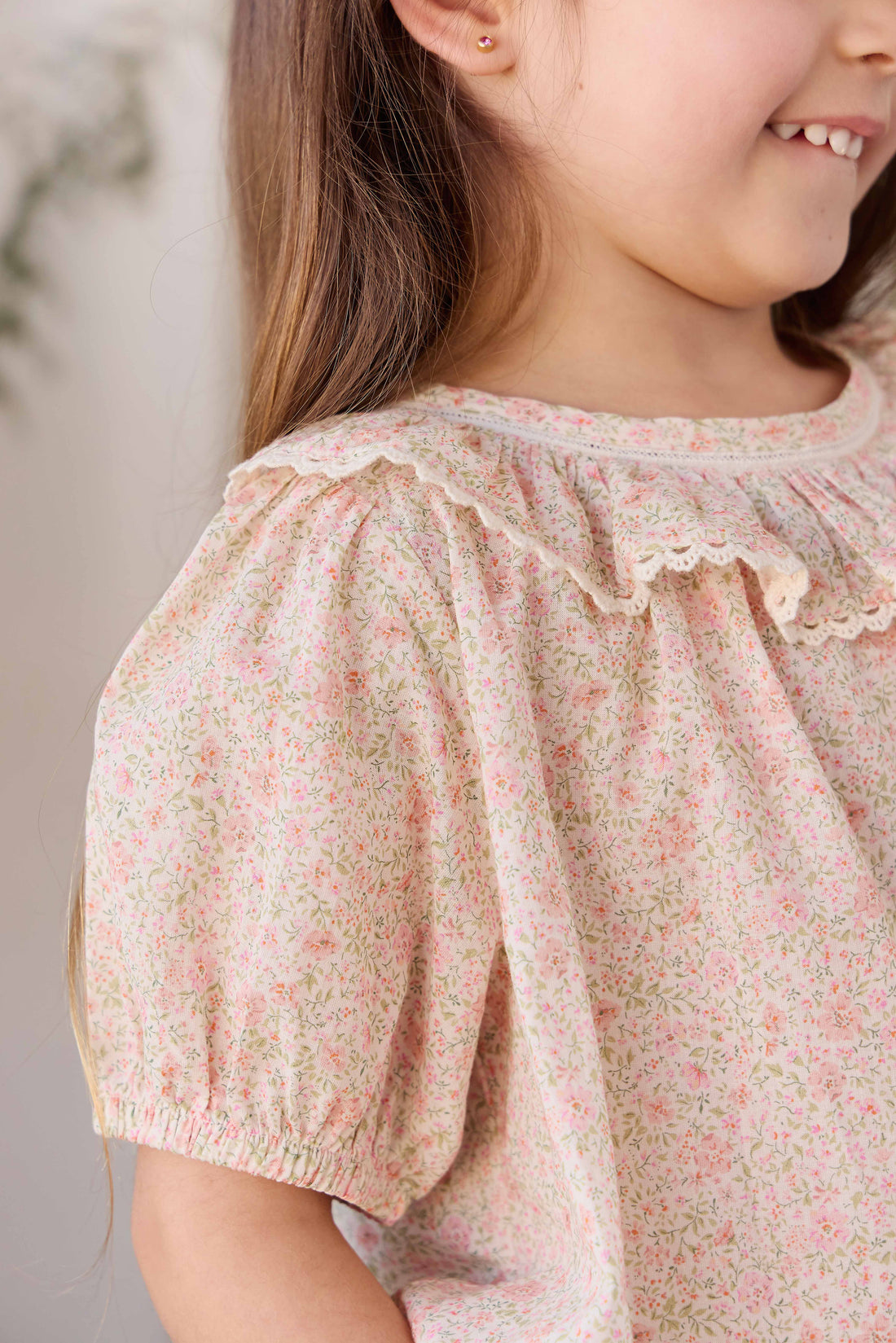 Organic Cotton Misty Top - Flora Pink Childrens Top from Jamie Kay NZ
