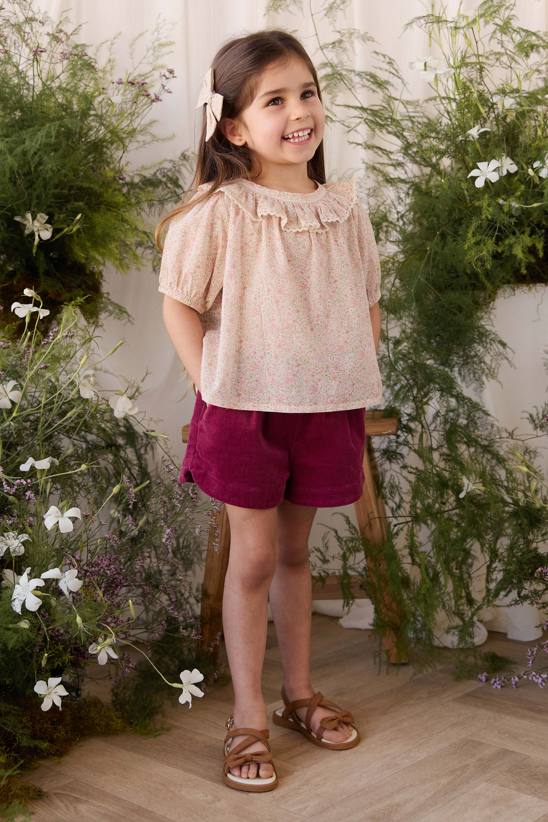 Organic Cotton Misty Top - Flora Pink Childrens Top from Jamie Kay NZ
