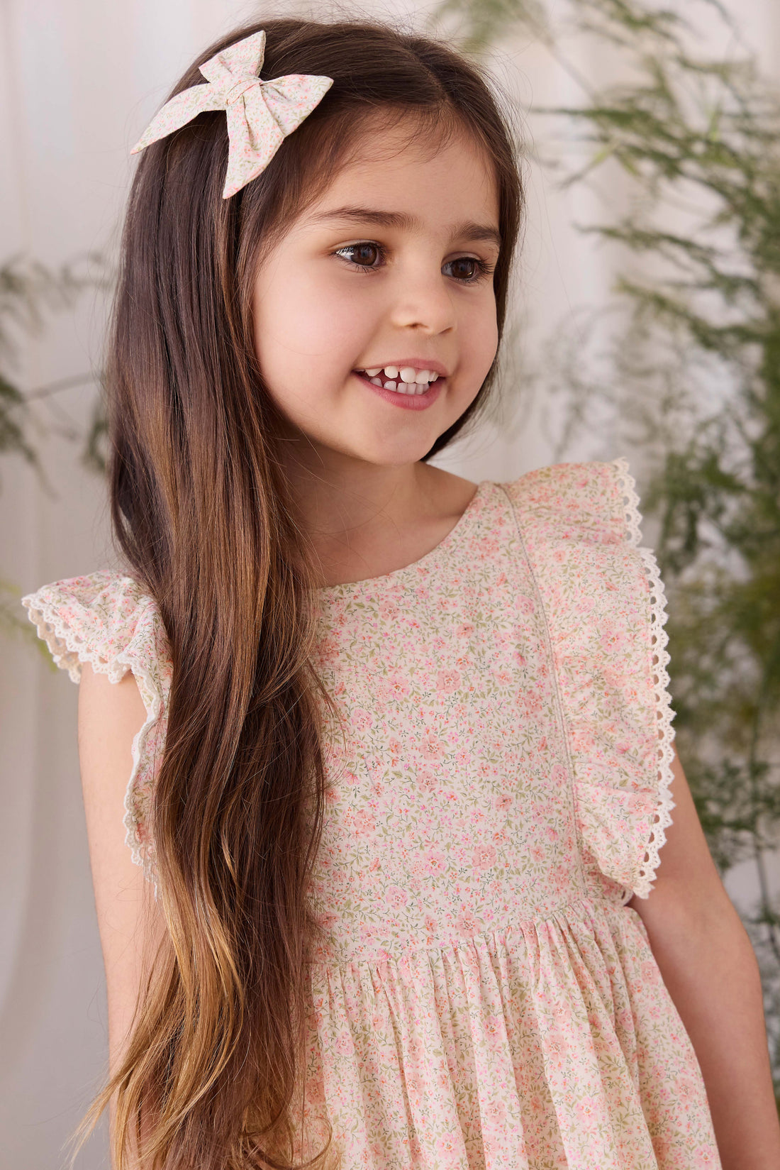 Dovie Bow - Flora Pink Childrens Bow from Jamie Kay NZ