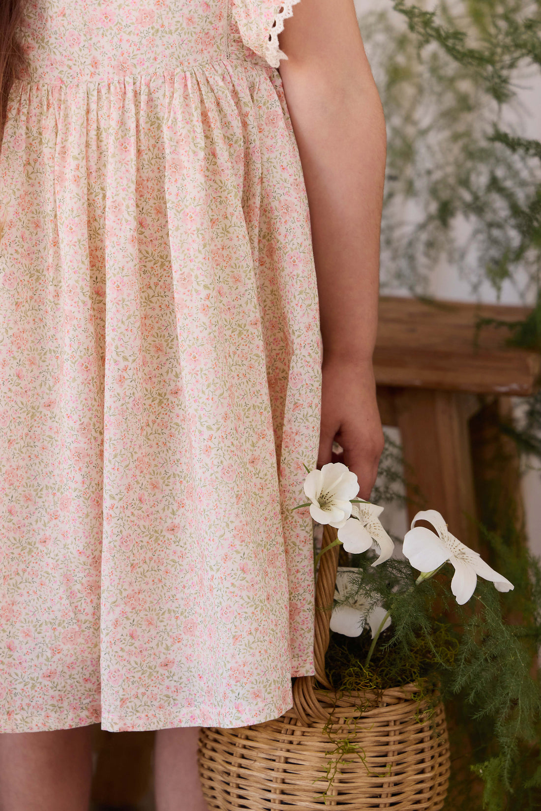 Organic Cotton Helene Dress - Flora Pink Childrens Dress from Jamie Kay NZ