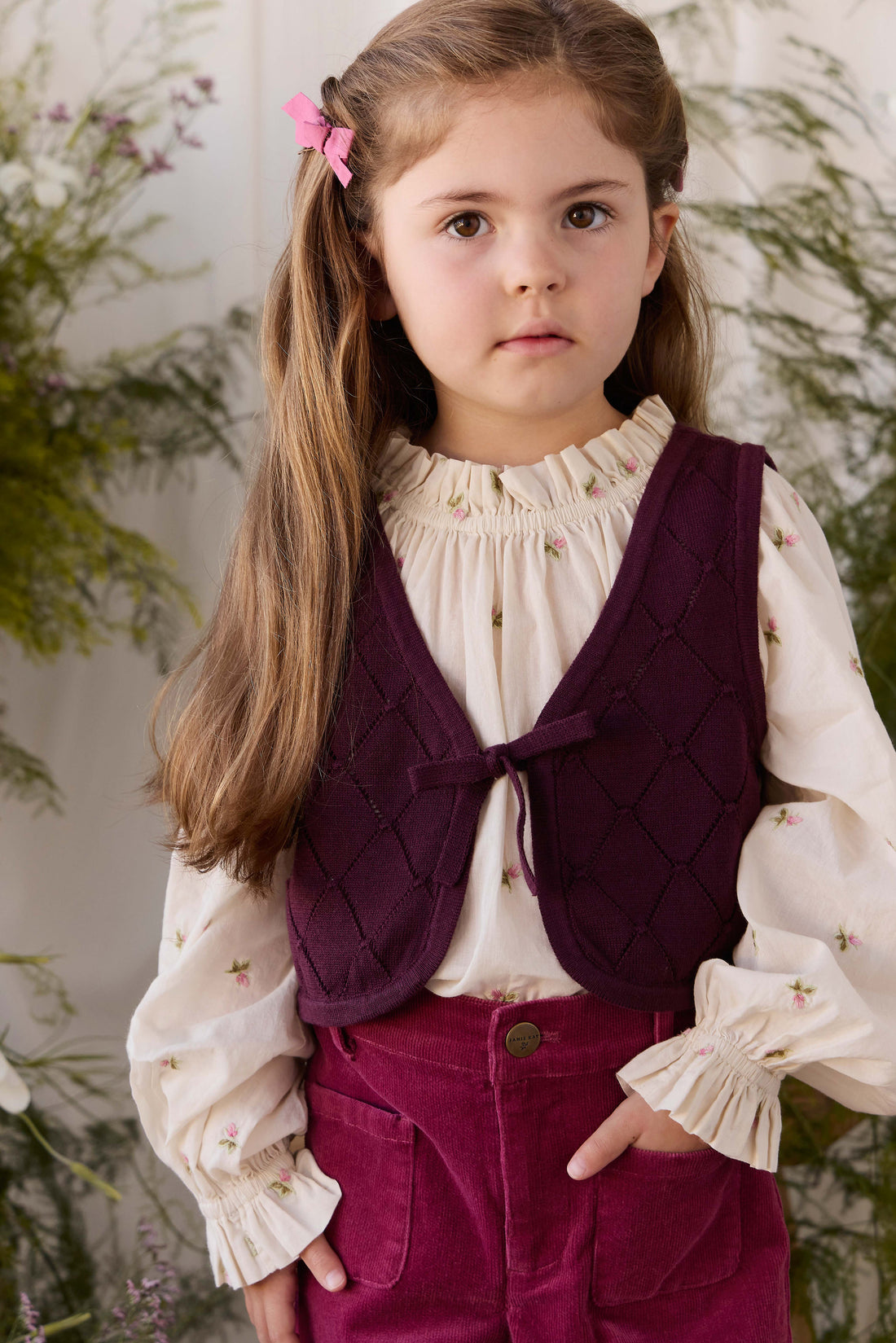 Lilah Knitted Vest - Fig Childrens Vest from Jamie Kay NZ