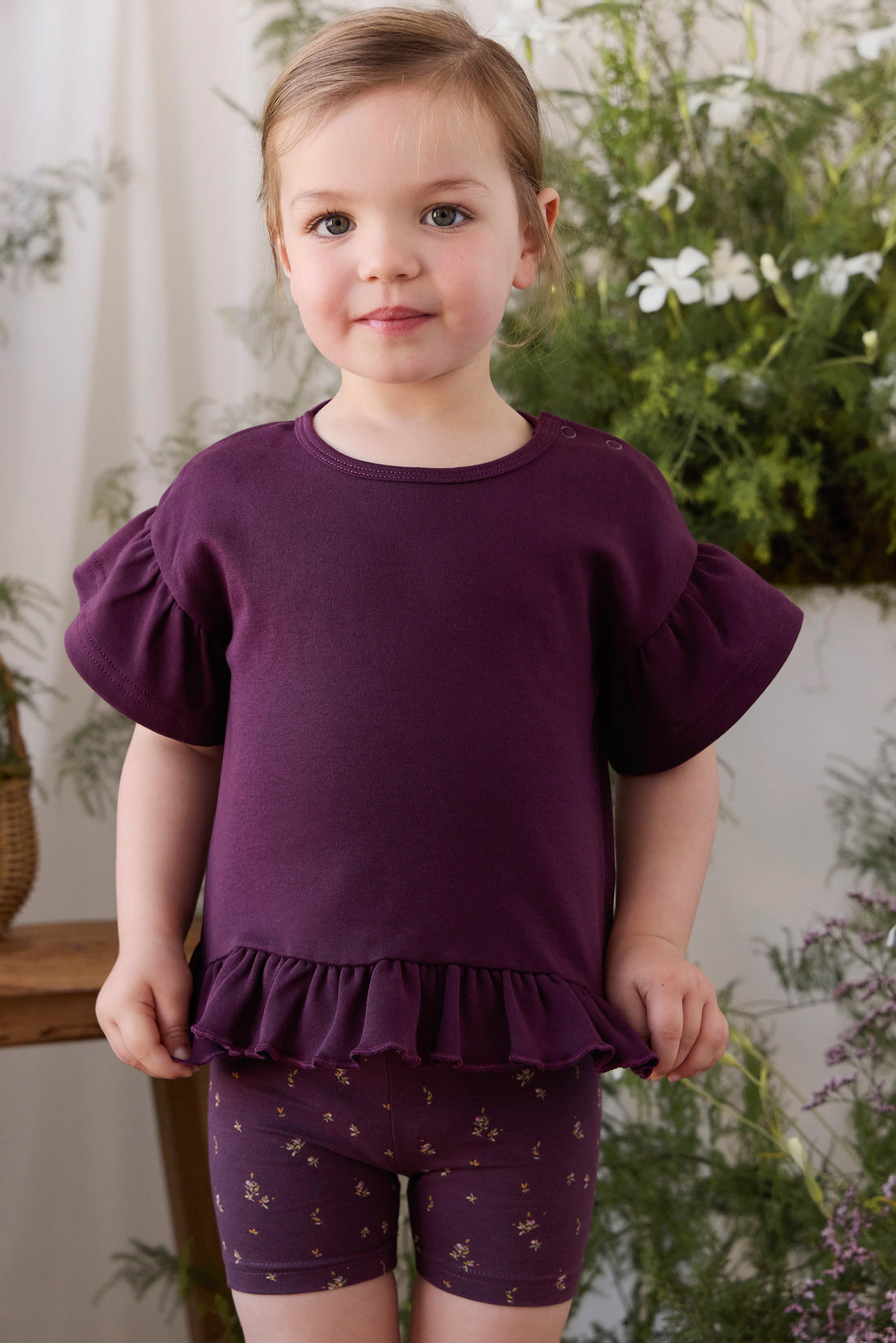 Organic Cotton Everyday Bike Short - Dina Fig Childrens Shorts from Jamie Kay NZ