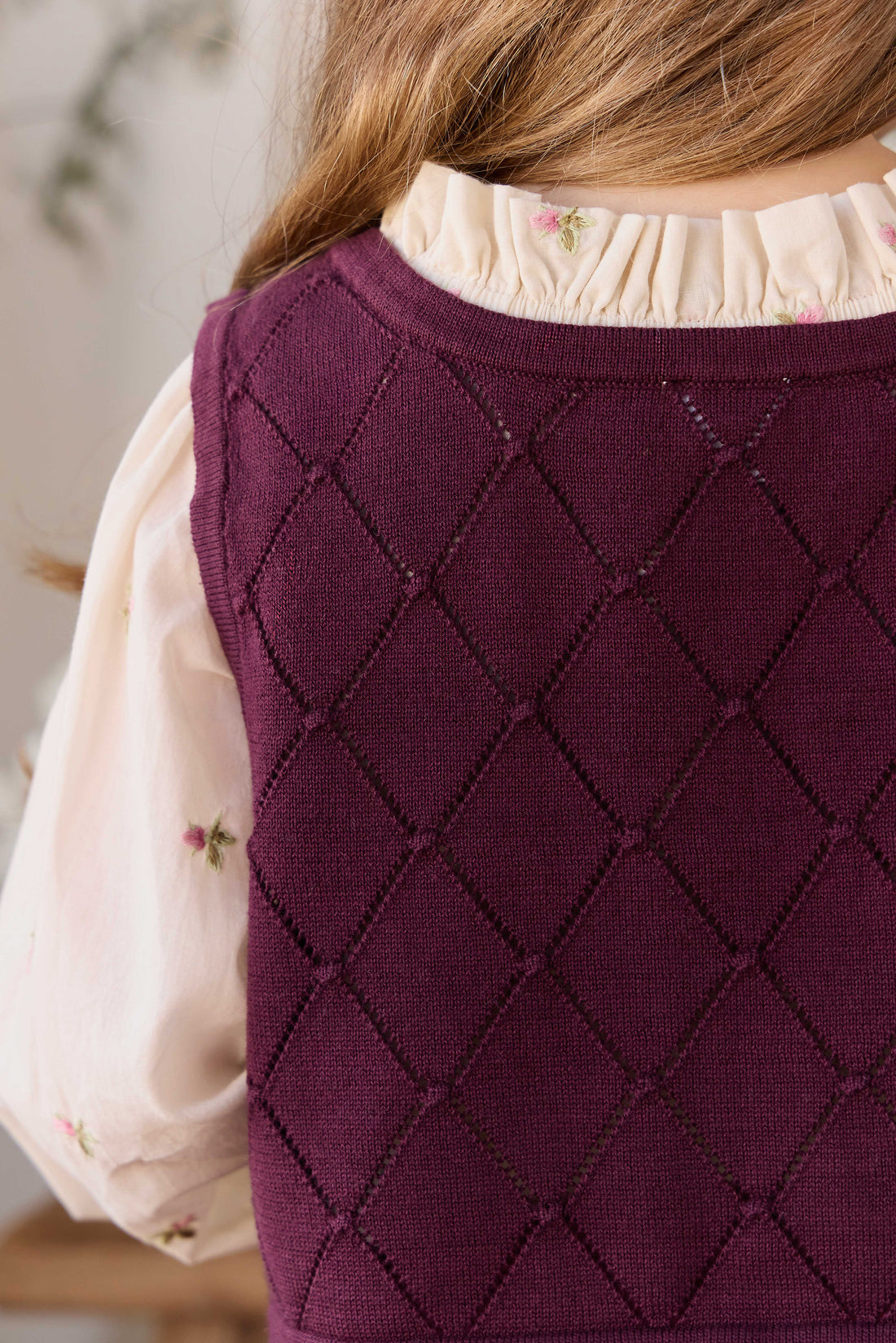 Lilah Knitted Vest - Fig Childrens Vest from Jamie Kay NZ