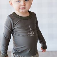 Liam Vest - Deep Olive Childrens Swimwear from Jamie Kay NZ