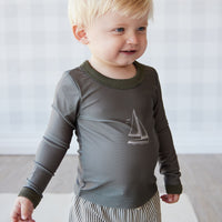 Liam Vest - Deep Olive Childrens Swimwear from Jamie Kay NZ