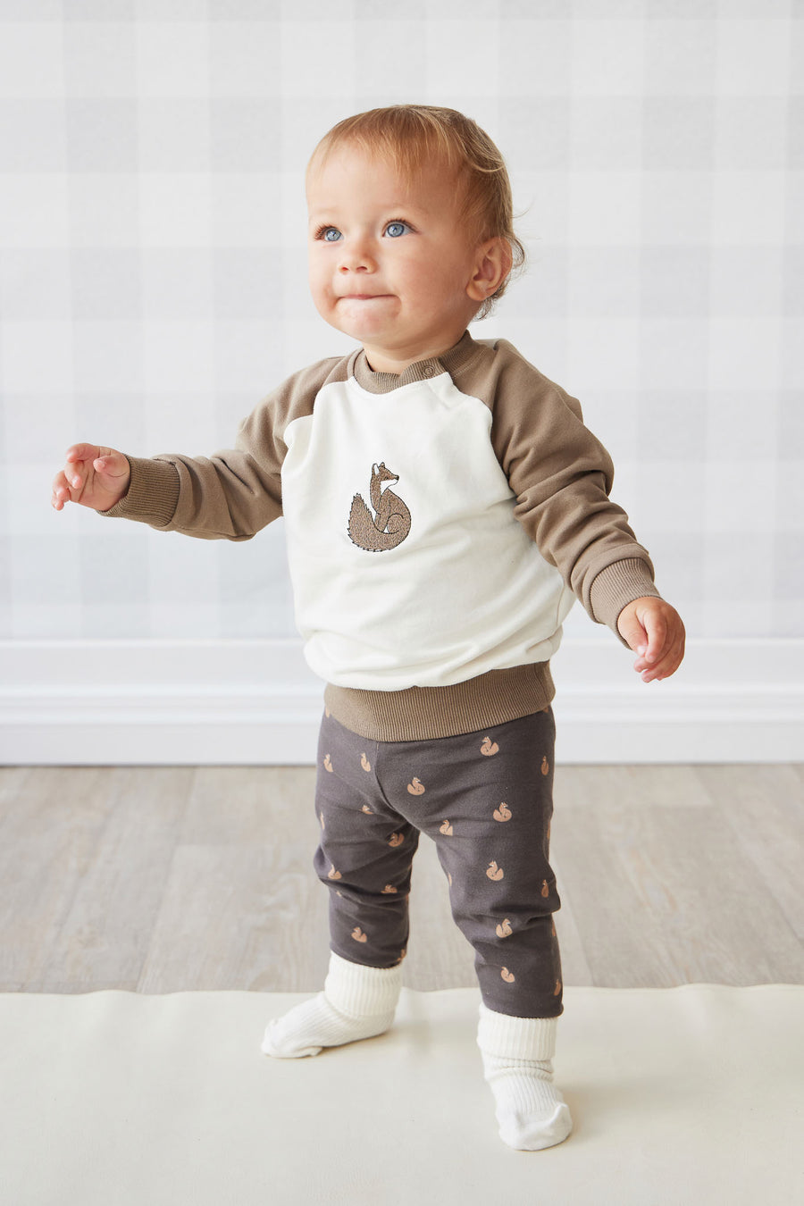 Organic Cotton Tao Sweatshirt - Oak Fox Childrens Top from Jamie Kay NZ