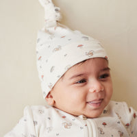 Organic Cotton Knot Beanie - Woodland Friends Childrens Hat from Jamie Kay NZ