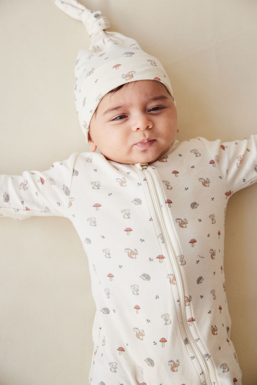 Organic Cotton Reese Zip Onepiece - Woodland Friends Childrens Onepiece from Jamie Kay NZ