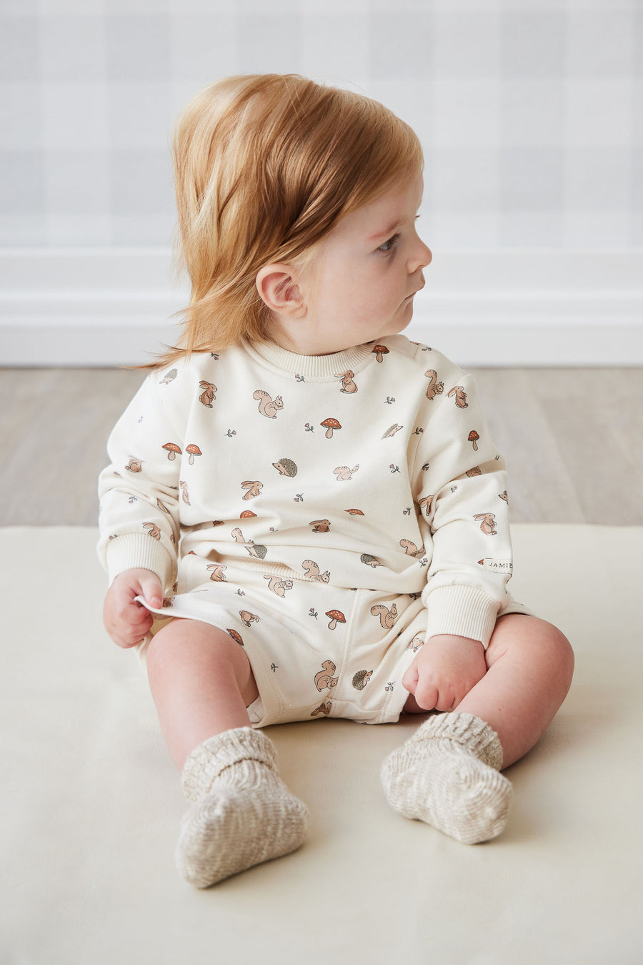 Organic Cotton Jalen Oversized Jumper - Woodland Friends Childrens Top from Jamie Kay NZ