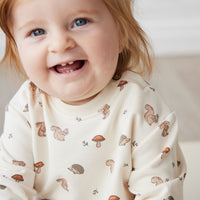 Organic Cotton Jalen Oversized Jumper - Woodland Friends Childrens Top from Jamie Kay NZ