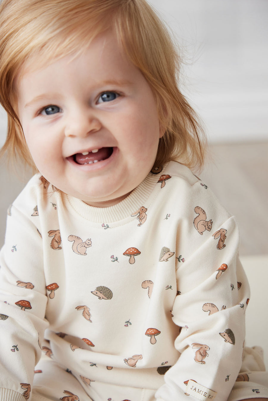 Organic Cotton Jalen Oversized Jumper - Woodland Friends Childrens Top from Jamie Kay NZ