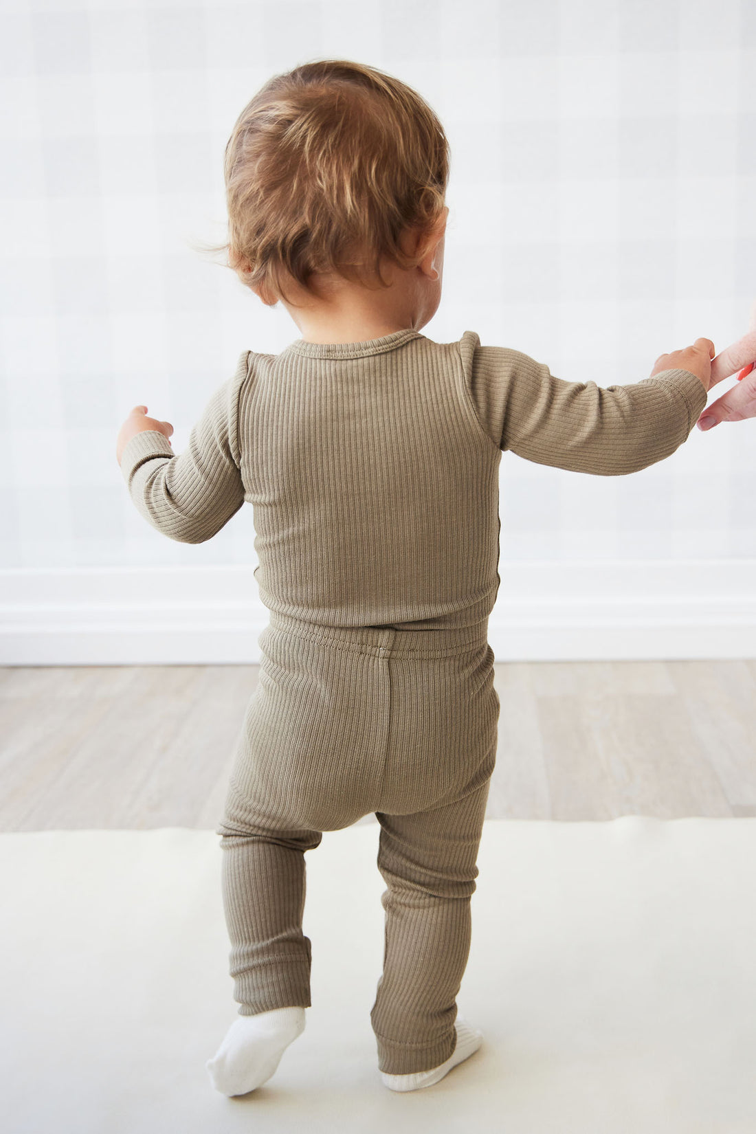 Organic Cotton Modal Elastane Legging - Oak Childrens Legging from Jamie Kay NZ