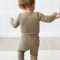 Organic Cotton Modal Elastane Legging - Oak Childrens Legging from Jamie Kay NZ