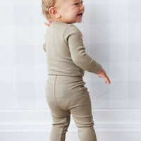 Organic Cotton Modal Elastane Legging - Oak Childrens Legging from Jamie Kay NZ