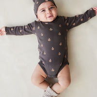 Organic Cotton Fernley Bodysuit - Fox Cubs Wolf Childrens Bodysuit from Jamie Kay NZ