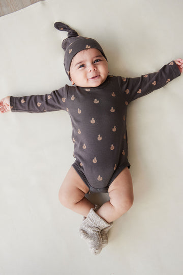 Organic Cotton Fernley Bodysuit - Fox Cubs Wolf Childrens Bodysuit from Jamie Kay NZ