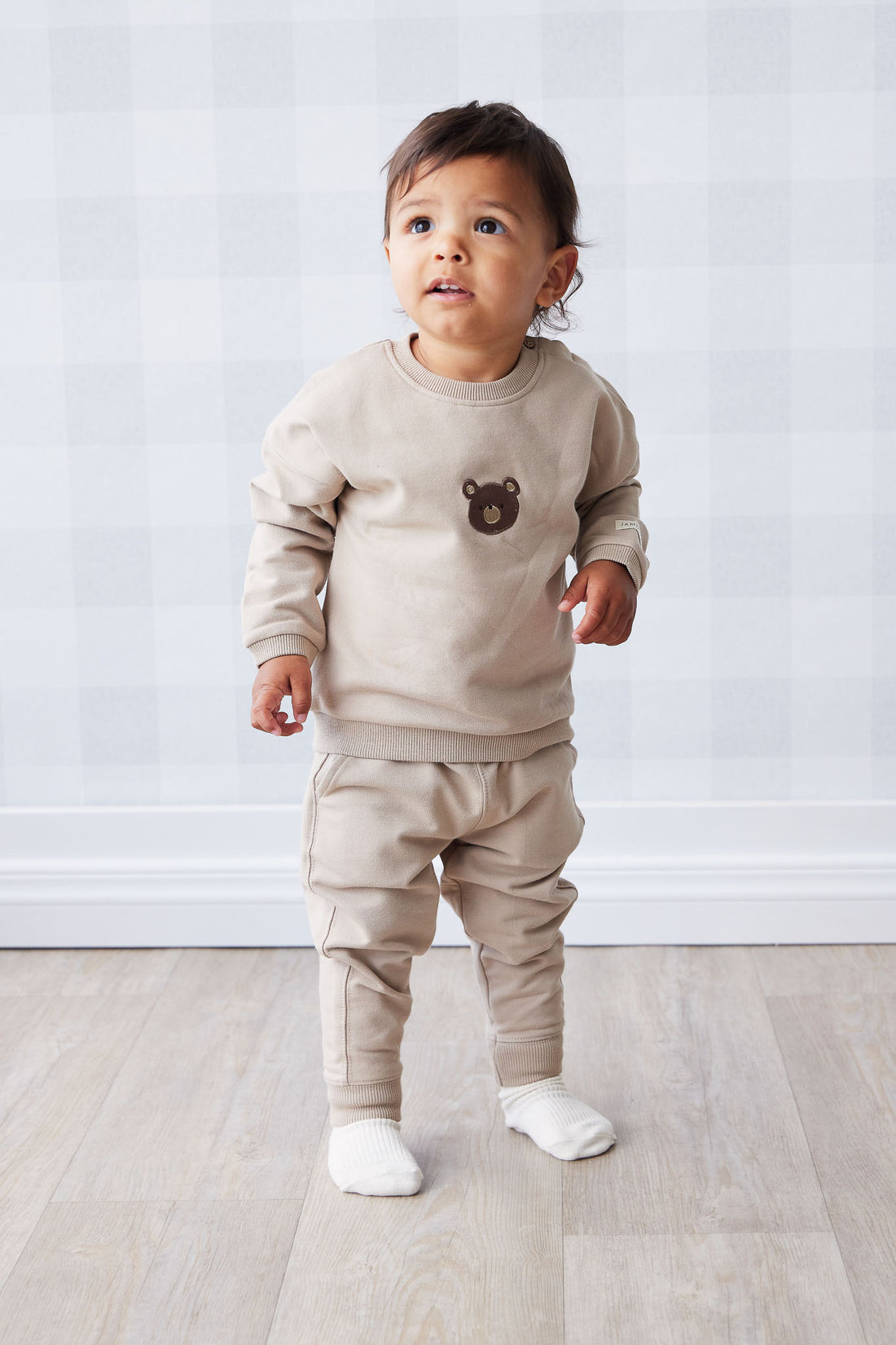 Organic Cotton Damien Sweatshirt - Fawn Bear Childrens Top from Jamie Kay NZ