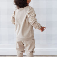 Organic Cotton Morgan Track Pant - Fawn Childrens Pant from Jamie Kay NZ