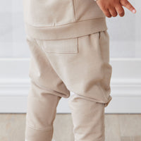 Organic Cotton Morgan Track Pant - Fawn Childrens Pant from Jamie Kay NZ