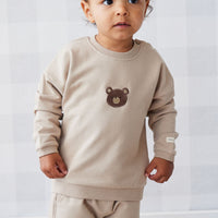 Organic Cotton Damien Sweatshirt - Fawn Bear Childrens Top from Jamie Kay NZ