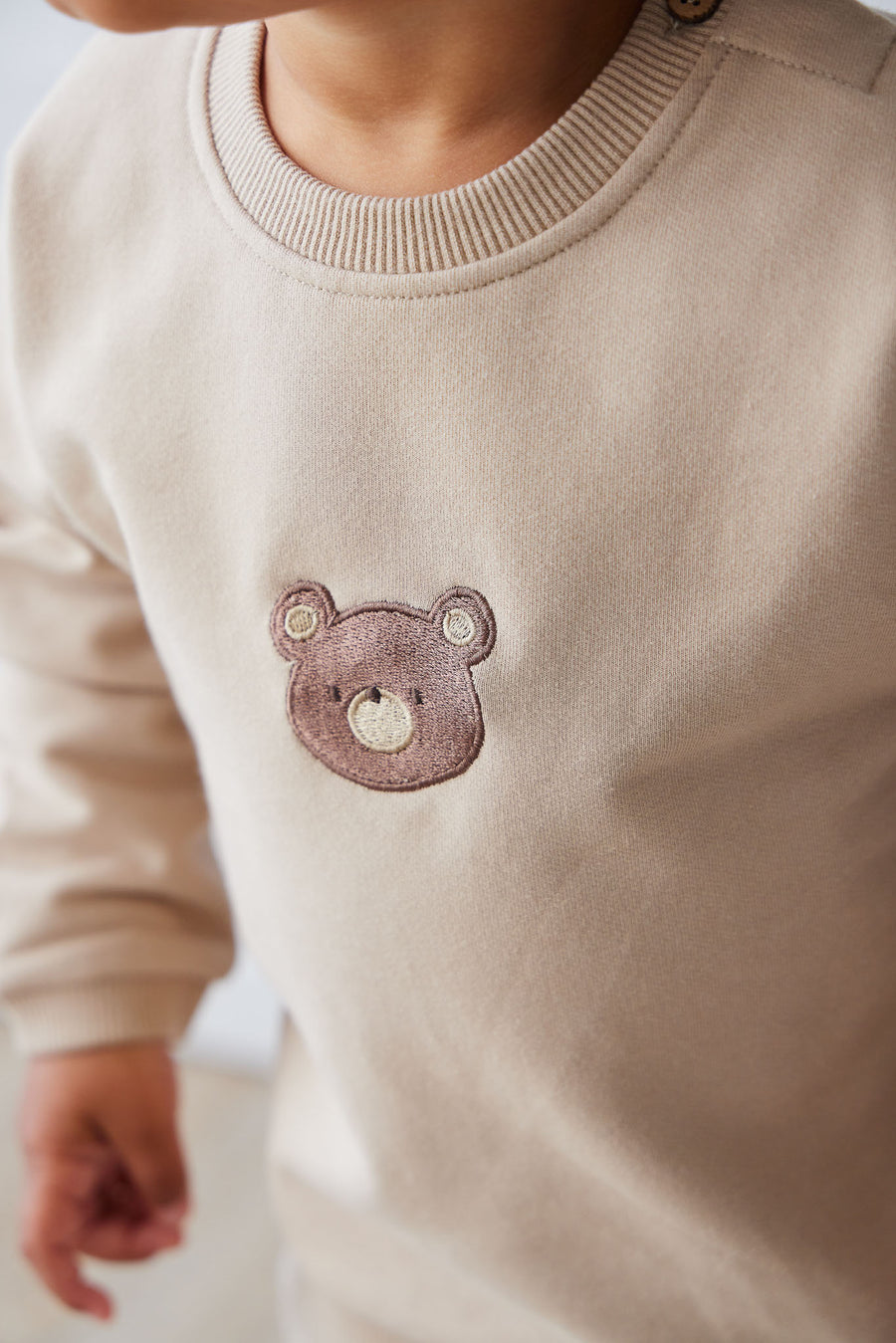 Organic Cotton Damien Sweatshirt - Fawn Bear Childrens Top from Jamie Kay NZ