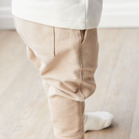 Organic Cotton Morgan Track Pant - Fawn Childrens Pant from Jamie Kay NZ