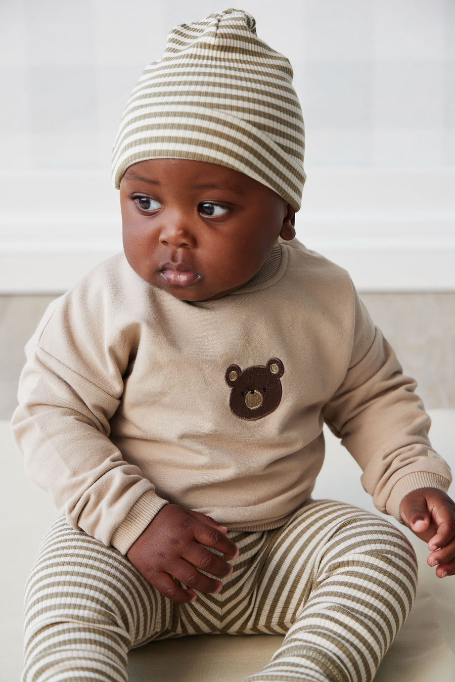 Organic Cotton Damien Sweatshirt - Fawn Bear Childrens Top from Jamie Kay NZ