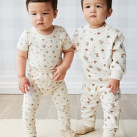 Organic Cotton Jalen Track Pant - Woodland Friends Childrens Pant from Jamie Kay NZ