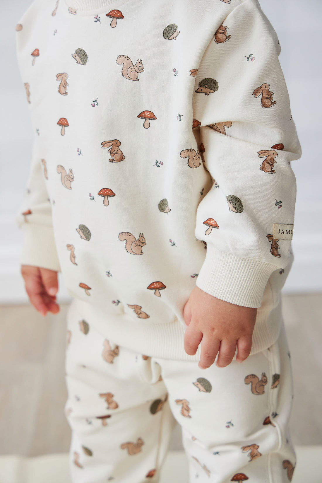 Organic Cotton Jalen Oversized Jumper - Woodland Friends Childrens Top from Jamie Kay NZ