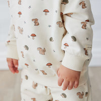 Organic Cotton Jalen Oversized Jumper - Woodland Friends Childrens Top from Jamie Kay NZ