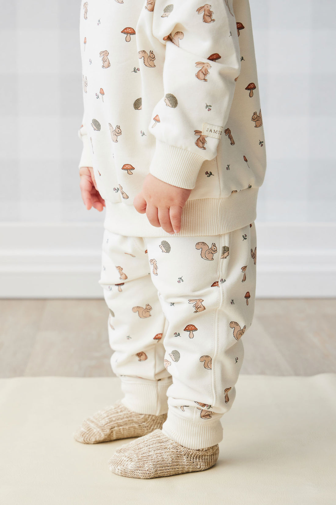 Organic Cotton Jalen Track Pant - Woodland Friends Childrens Pant from Jamie Kay NZ