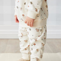 Organic Cotton Jalen Track Pant - Woodland Friends Childrens Pant from Jamie Kay NZ