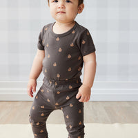 Organic Cotton Hudson Short Sleeve Bodysuit - Fox Cubs Wolf Childrens Bodysuit from Jamie Kay NZ