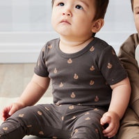 Organic Cotton Hudson Short Sleeve Bodysuit - Fox Cubs Wolf Childrens Bodysuit from Jamie Kay NZ