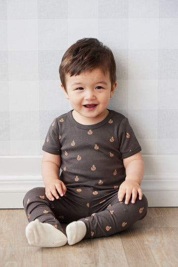 Organic Cotton Hudson Short Sleeve Bodysuit - Fox Cubs Wolf Childrens Bodysuit from Jamie Kay NZ