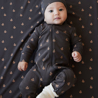 Organic Cotton Reese Zip Onepiece - Fox Cubs Wolf Childrens Onepiece from Jamie Kay NZ